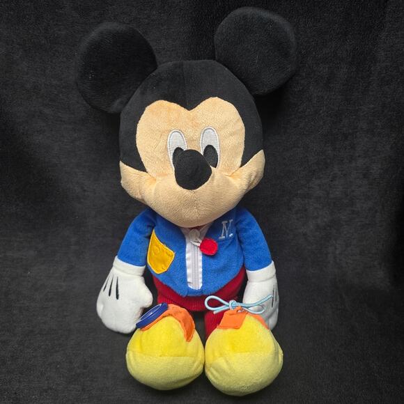 Disney Baby Mickey Mouse Learn To Dress Sensory Plush Zip Button Tie Stuffed Toy - Picture 10 of 10